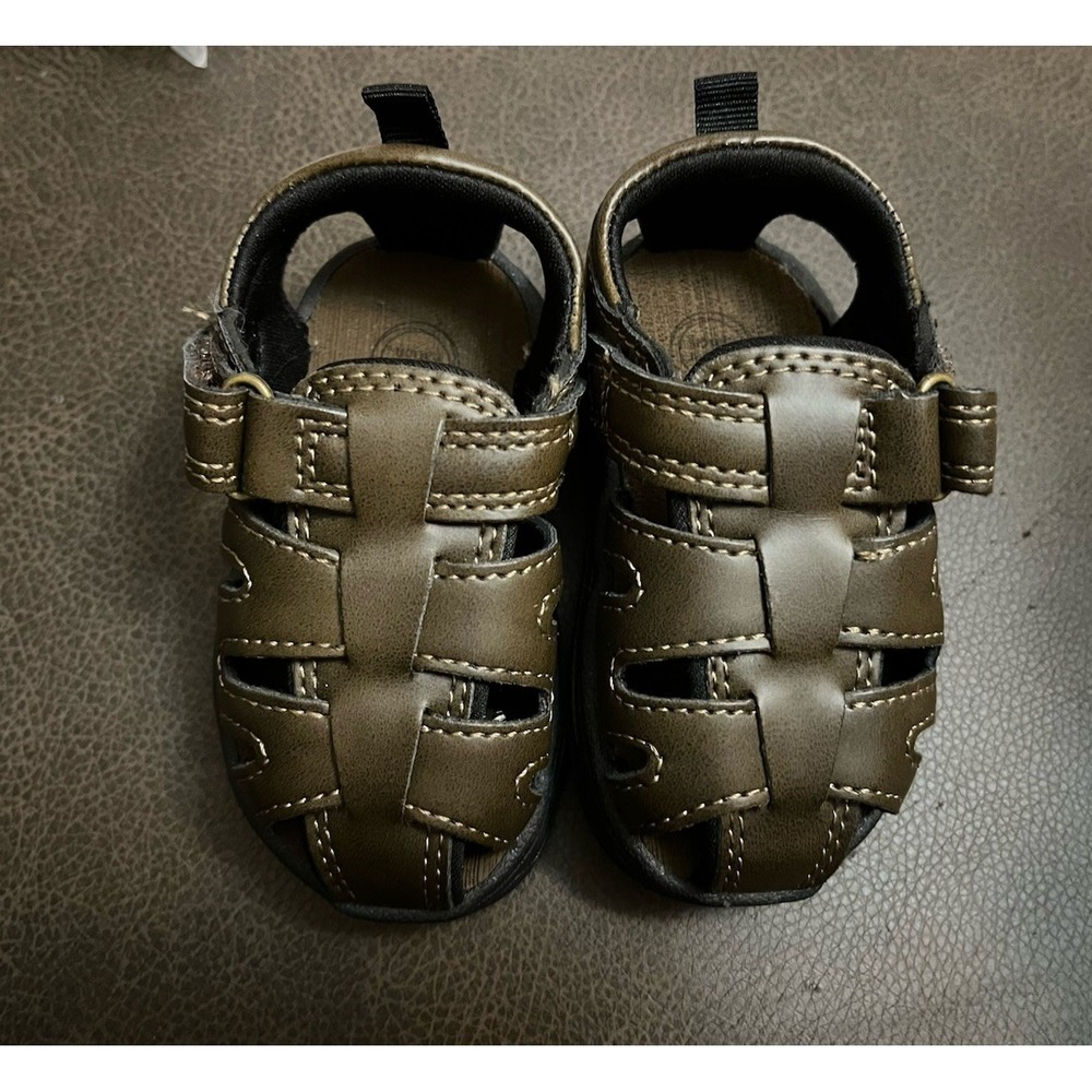 Wonder Nation Infant Fisherman Sandals Brown Size 3 Comfort Footbed